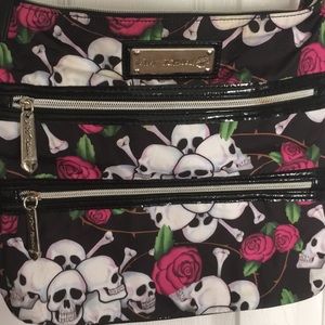 Betsey Johnson skull and rose bag